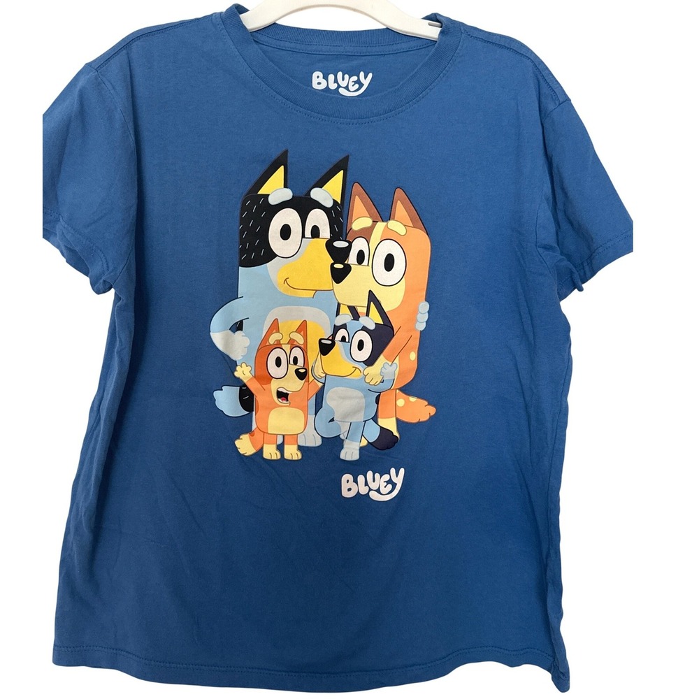 Bluey Graphic T-Shirt Blue Heeler Family Bandit Chilli Bingo Unisex Small S